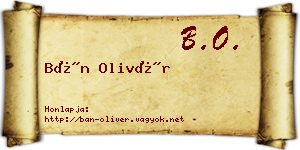 Bán Olivér névjegykártya