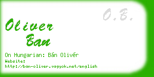 oliver ban business card